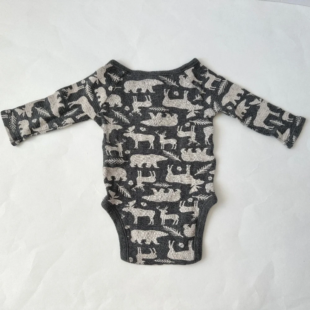 Woodland Animal Long Sleeve Onesie 0-3M
